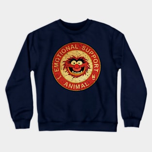 Vintage Emotional Support Animal Red Crewneck Sweatshirt